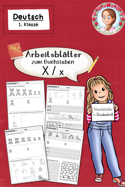 Arbeitsblätter zur Einführung des Buchstabens X in Druckschrift (1. Klasse) (709036)