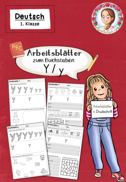 Arbeitsblätter zur Einführung des Buchstabens Y in Druckschrift (1. Klasse)