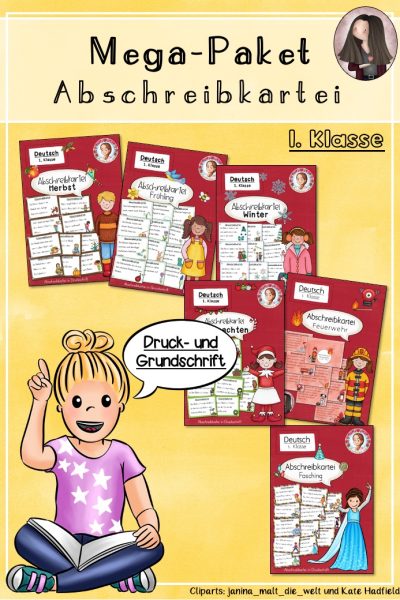 Mega-Paket: Alle Abschreibkarteien in Druck- und Grundschrift für die 1. Klasse (710183)