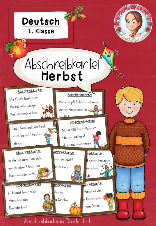Herbst: Abschreibkartei in Druckschrift (1. - 2. Klasse)