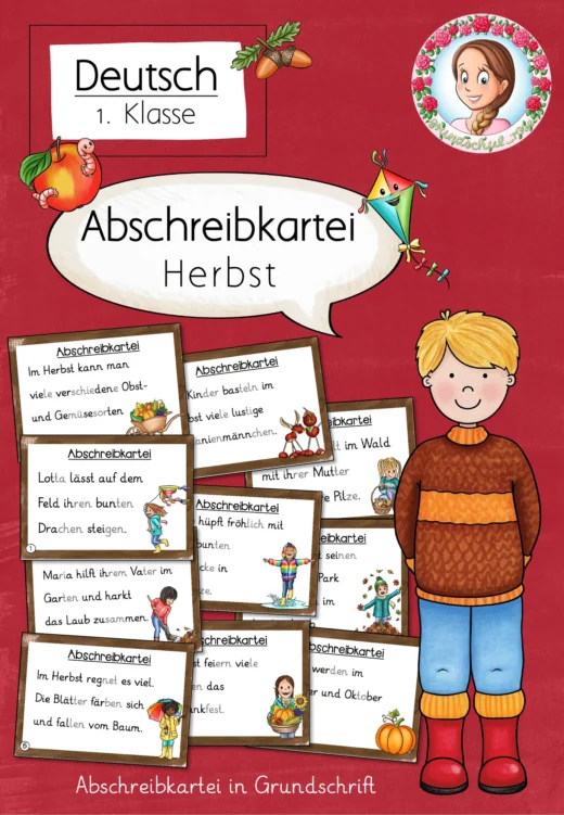 Herbst: Abschreibkartei in Grundschrift (1. Klasse)