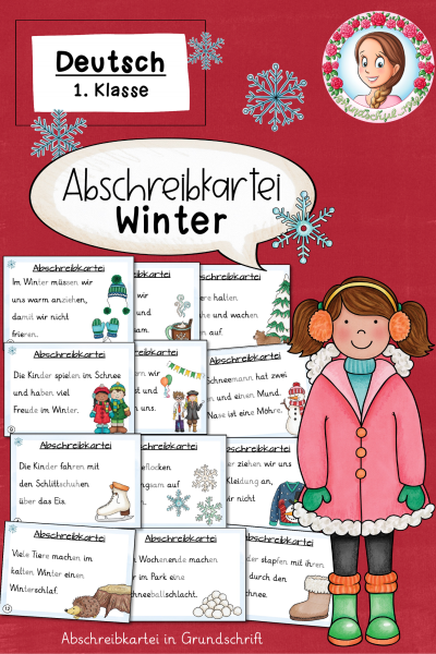 Abschreibkartei Winter Grundschrift (1. Klasse) (710706)