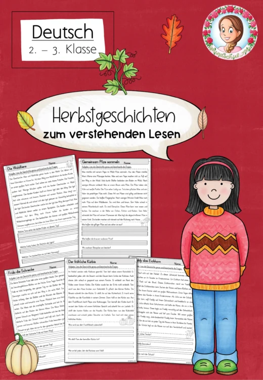 Herbst: Geschichten zum verstehenden Lesen – Lesetexte für die 2.& 3. Klasse