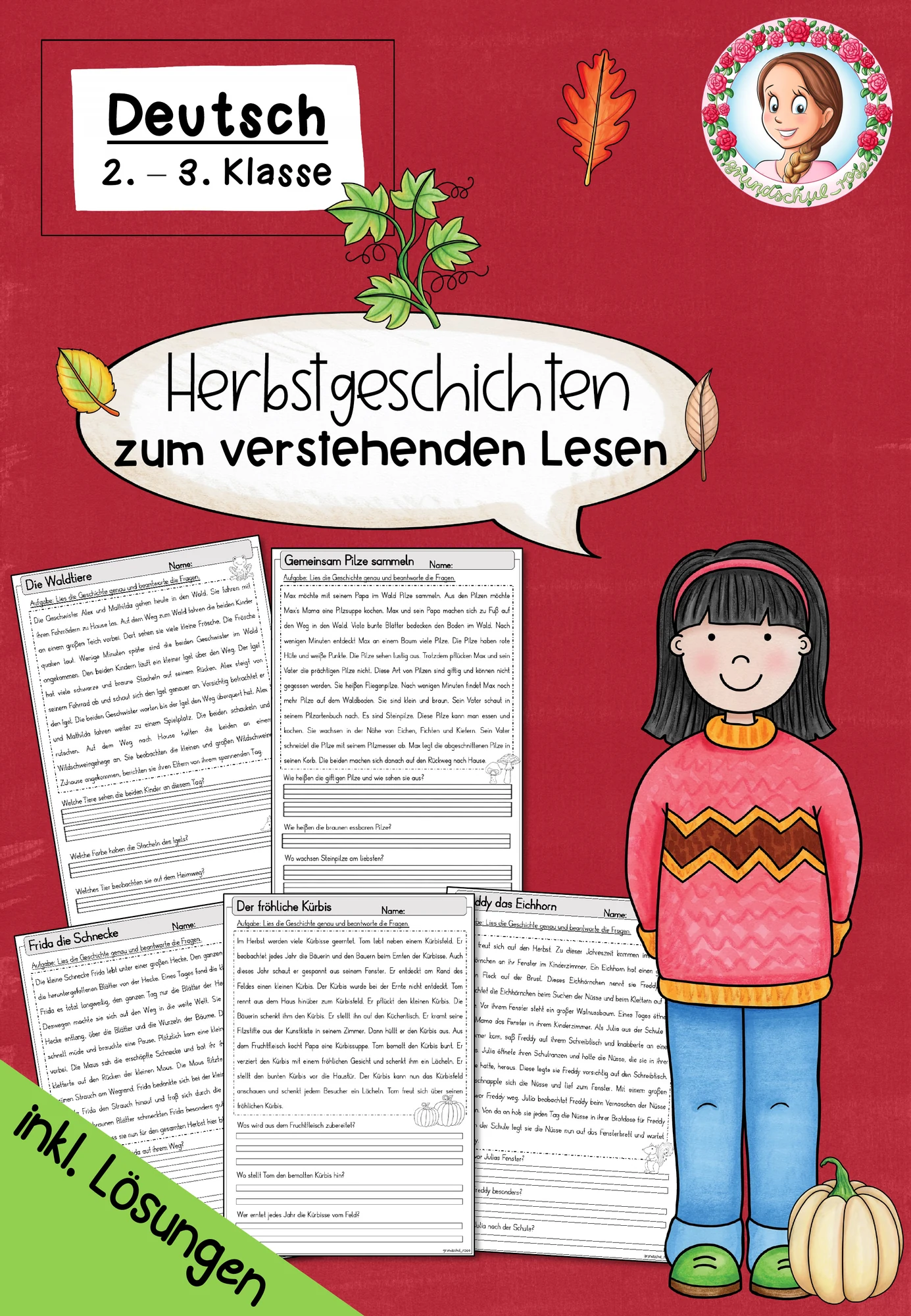 Herbst: Geschichten zum verstehenden Lesen – Lesetexte für die 2.& 3. Klasse