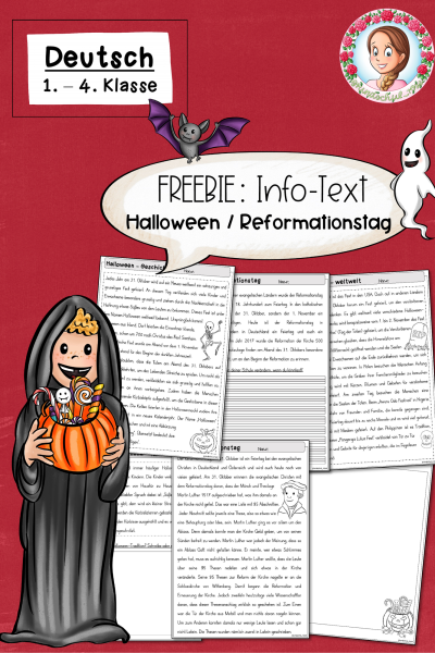FREEBIE: Infotext zu Halloween und zum Reformationstag (1.-4. Klasse) (724709)