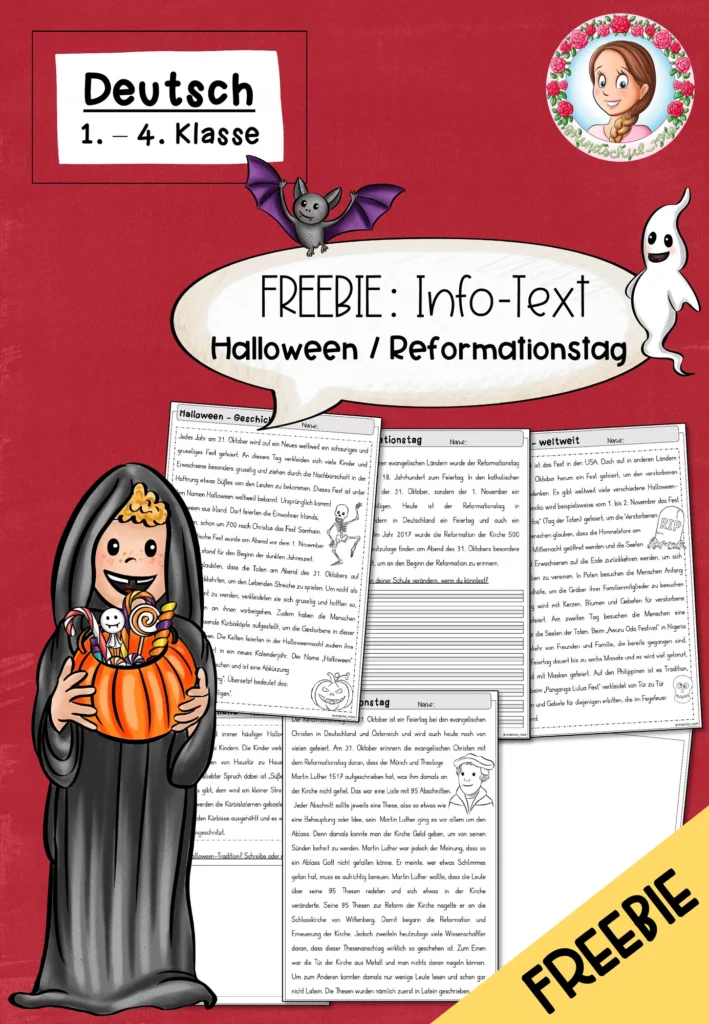 Cover: Infotext Halloween Grundschule kostenlos. Klasse 1-4