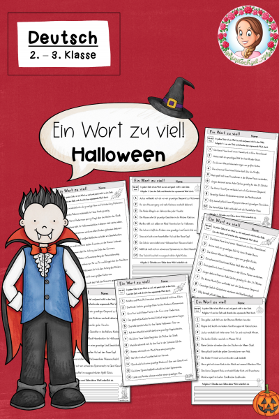 Halloween: Ein Wort zu viel – Übung zu Grammatik & Sprachgefühl (2.–3. Klasse) (725649)