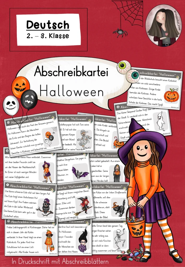 Abschreibkartei Herbst Deutsch Klasse 2-3 - Cover für Klasse 2-3