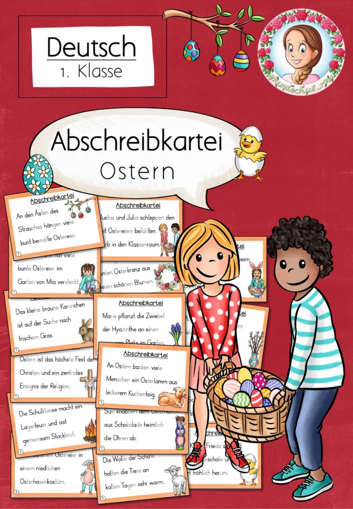 Abschreibkartei Ostern Deutsch Klasse 1 - Cover für Klasse 1