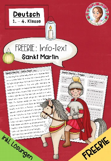 Cover: Sankt Martin Infotext | Lesetext mit Fragen kostenlos Klasse 1-4 – digitales Unterrichtsmaterial für die Grundschule