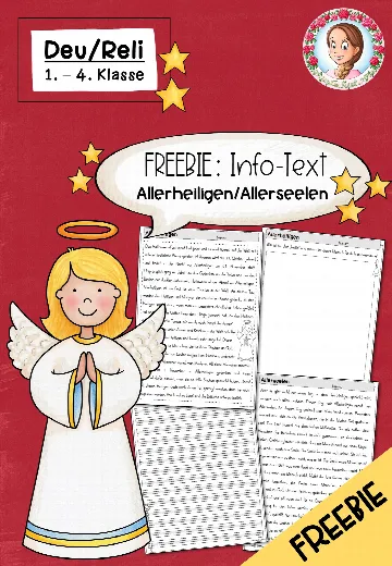 Cover: FREEBIE: Infotext zu Allerheiligen und Allerseelen (1.-4. Klasse) – digitales Unterrichtsmaterial für die Grundschule