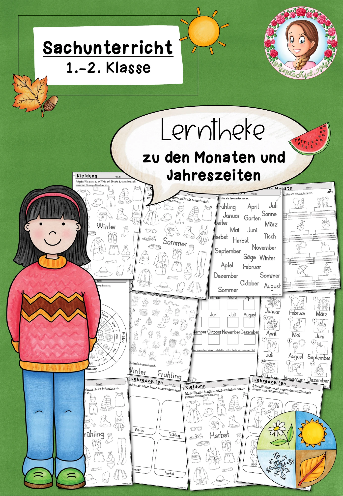 Jahreszeiten und Monate Sachunterricht Klasse 1-2 | Freiarbeit & Lerntheke