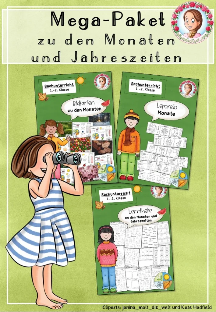Monate und Jahreszeiten Grundschule - Materialpaket Klasse 1 bis 3