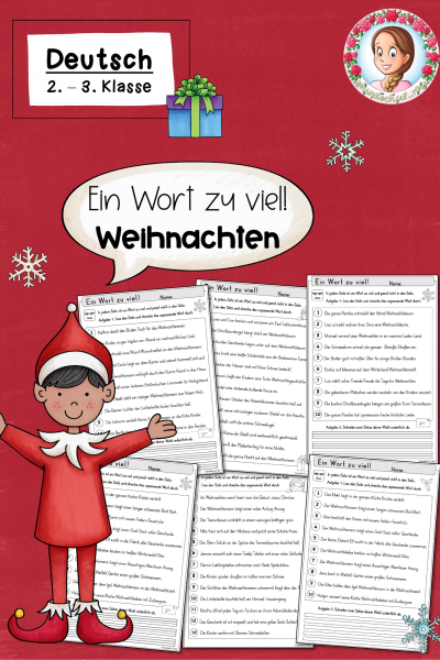 Weihnachten: Sprachgefühl & Grammatik üben mit „Ein Wort zu viel“ (2.–3. Klasse, Deutsch) (733319)