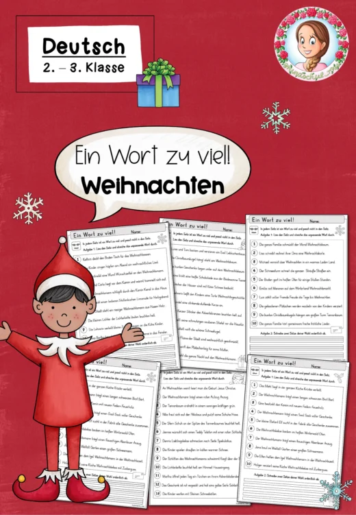 Weihnachten: Sprachgefühl & Grammatik üben mit „Ein Wort zu viel“ (2.–3. Klasse, Deutsch)