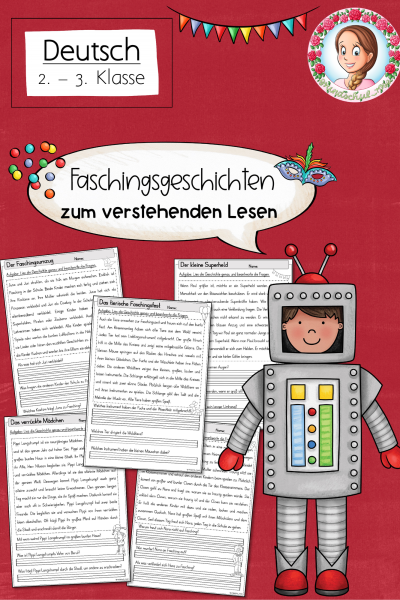 Lesen Verstehen Fasching Karneval Klasse 2 bis 3 (733508)