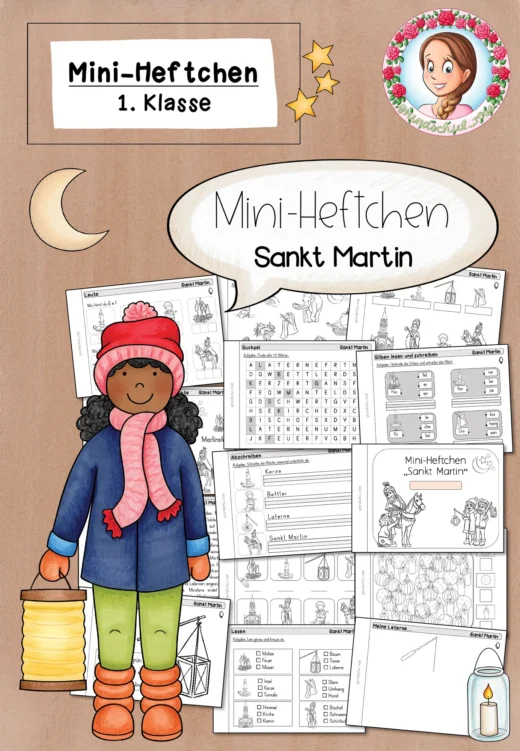 Sankt Martin – St Martin – Mini-Heftchen – Deutsch – (1. Klasse)