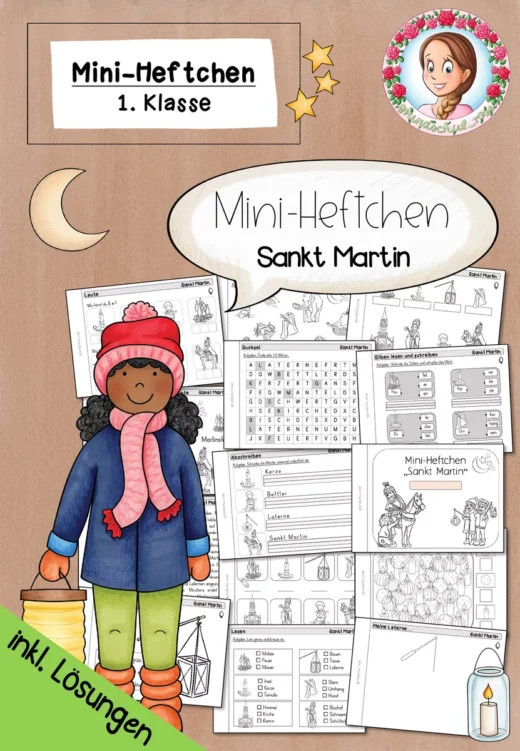 Sankt Martin Mini-Heft Klasse 1 | Deutsch Lesen und Schreiben