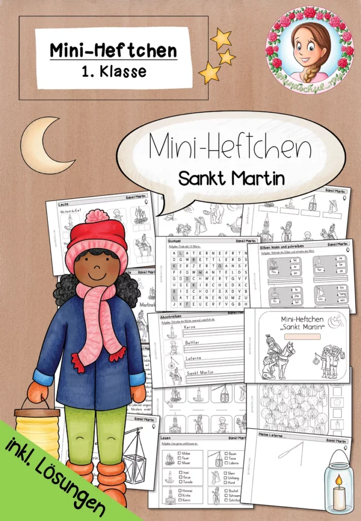 Cover: Sankt Martin Mini-Heft Klasse 1. Deutsch mit Lösungen