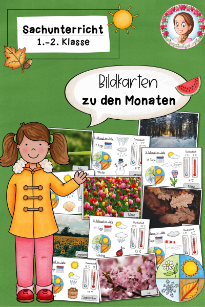 Bildkarten zu den Monaten (1.-2. Klasse) (738136)