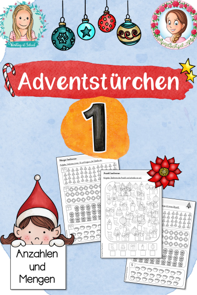 Adventstürchen 1: Anzahl und Mengen (1.-2. Klasse) (738143)