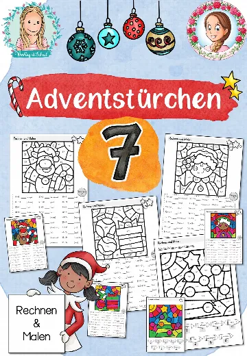Cover: Rechenmalblätter Weihnachten | kostenlos | Klasse 1-4 – digitales Unterrichtsmaterial für die Grundschule
