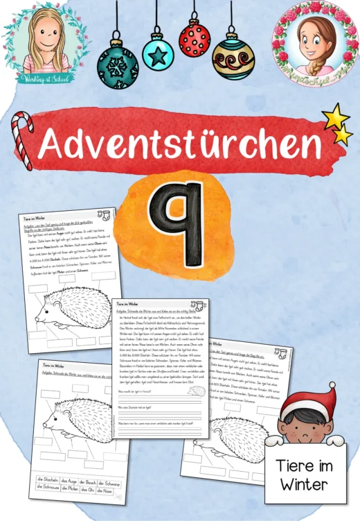 Adventstürchen 9: Tiere im Winter (1.-4. Klasse)