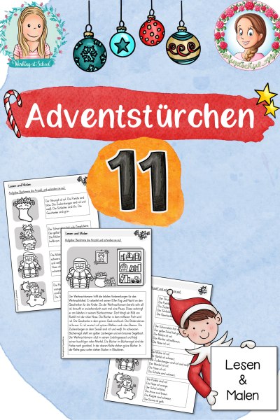 Adventstürchen 11: Lese-Mal-Blätter (1.-4. Klasse) (738160)