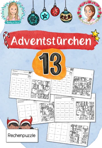 Cover: Adventstürchen 13: Rechenpuzzle (1.-4. Klasse) – digitales Unterrichtsmaterial für die Grundschule