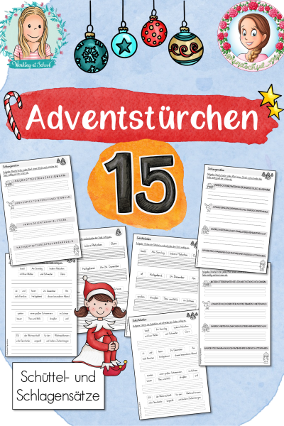 Adventstürchen 15: Schüttel- und Schlangensätze (1.-4. Klasse) (738166)