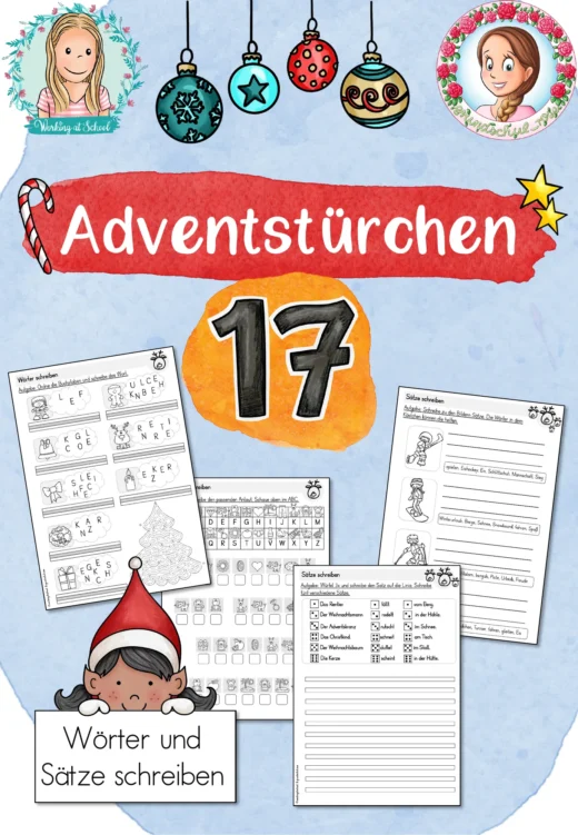 Adventstürchen 17: Wörter und Sätze schreiben (1.-4. Klasse)
