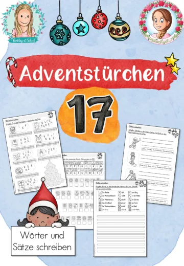 Cover: Adventstürchen 17: Wörter und Sätze schreiben (1.-4. Klasse) – digitales Unterrichtsmaterial für die Grundschule