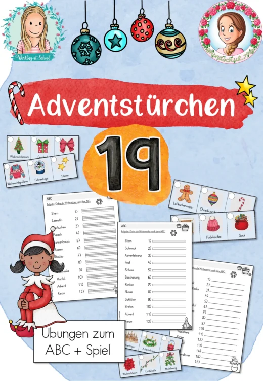 Adventstürchen 19: Übung zum ABC (1.-4. Klasse)