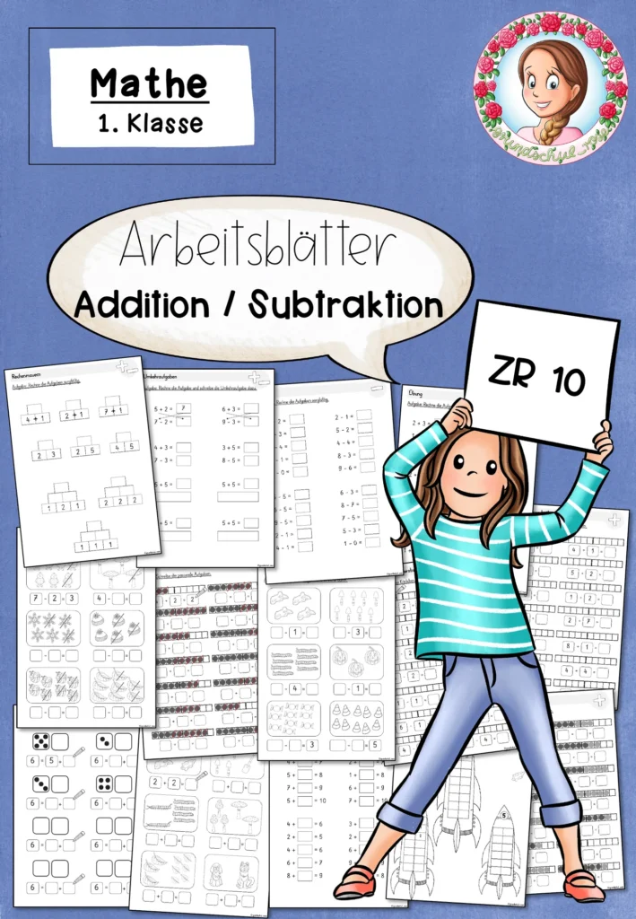 Cover Arbeitsblätter Addition und Subtraktion Klasse 1 ZR 10