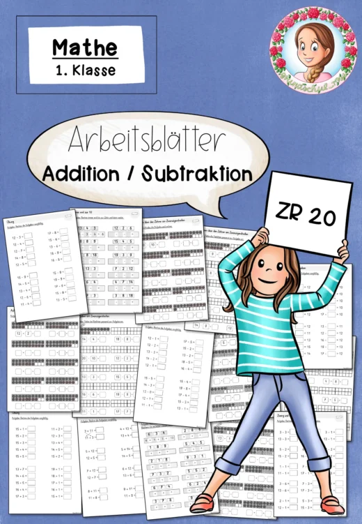 Arbeitsblätter Addition Subtraktion Klasse 1 ZR 20