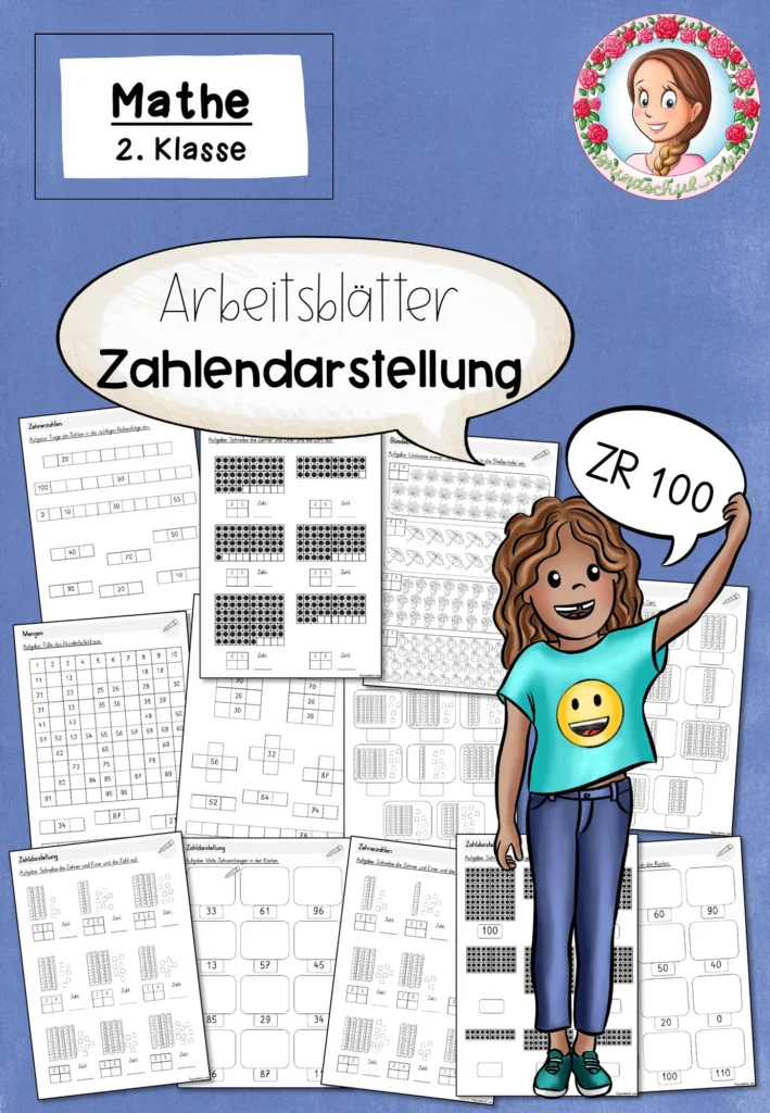 Cover Zahlendarstellung ZR 100 Arbeitsblätter Klasse 2