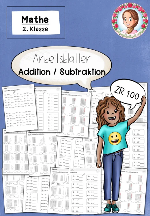 Arbeitsblätter Addition Subtraktion Klasse 2 ZR 100