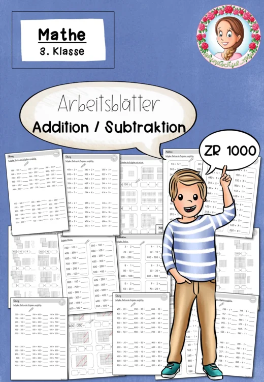 Arbeitsblätter zur Addition und Subtraktion im ZR 1000 (3. Klasse)