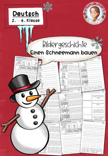 Cover: Bildergeschichten/Geschichten schreiben: "Einen Schneemann bauen" Winter (2.-4. Klasse) – digitales Unterrichtsmaterial für die Grundschule