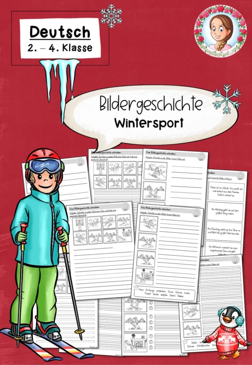 Bildergeschichten/Kurzgeschichten schreiben: Winter / Wintersport (Klasse 2 bis 4) Deutsch