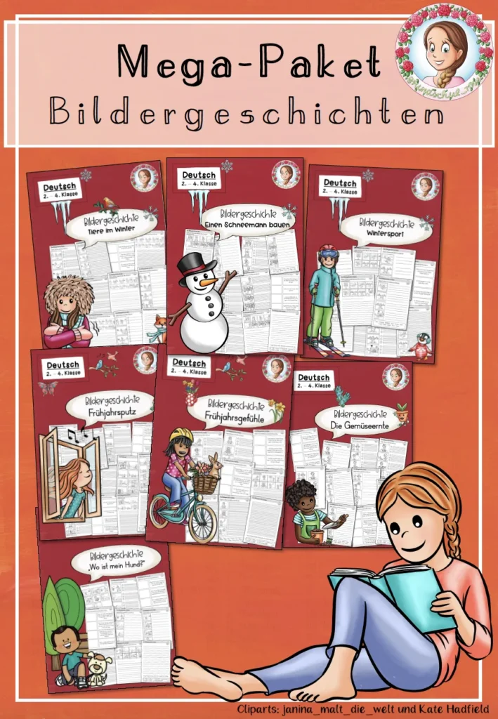Bildergeschichte Winter Deutsch Klasse 2-4 - Cover für Klasse 2-4