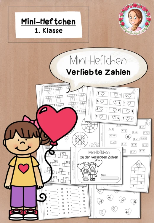 Mini-Heft Verliebte Zahlen (1. Klasse) Mathematik