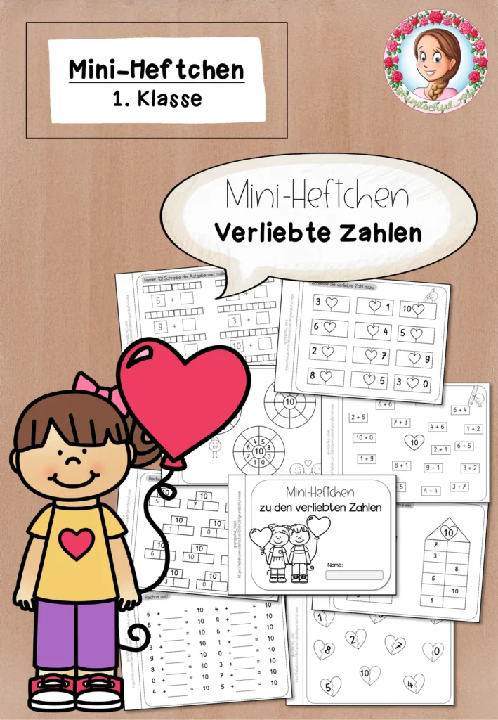 Cover Mini-Heft Verliebte Zahlen Klasse 1 Mathematik