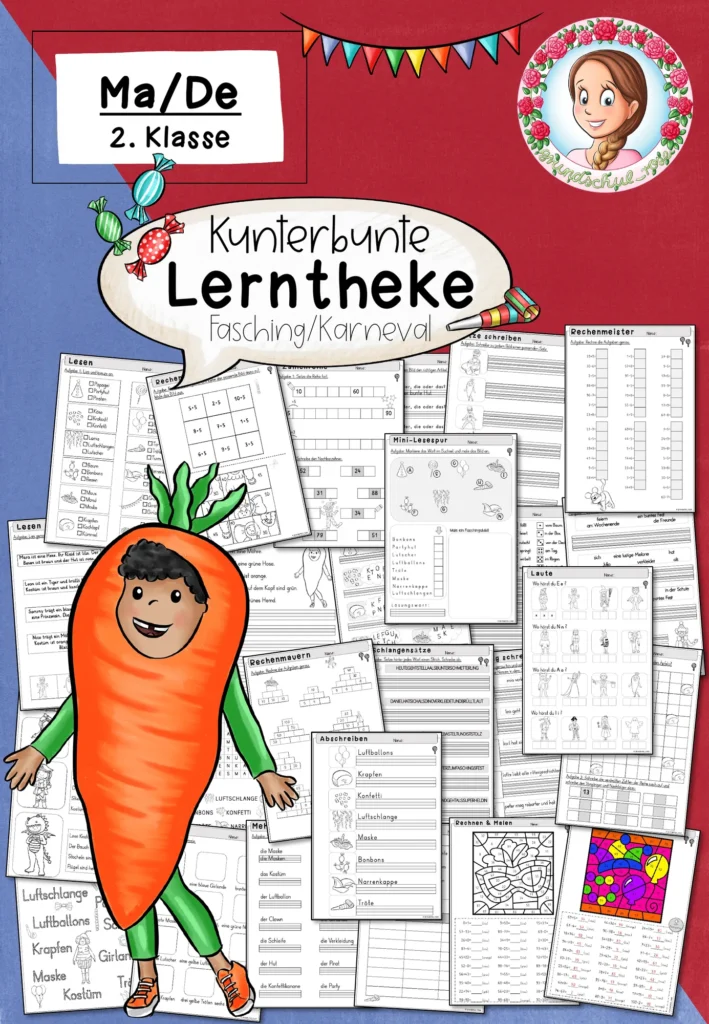 Lerntheke Fasching Mathematik Klasse 2 - Cover für Klasse 2
