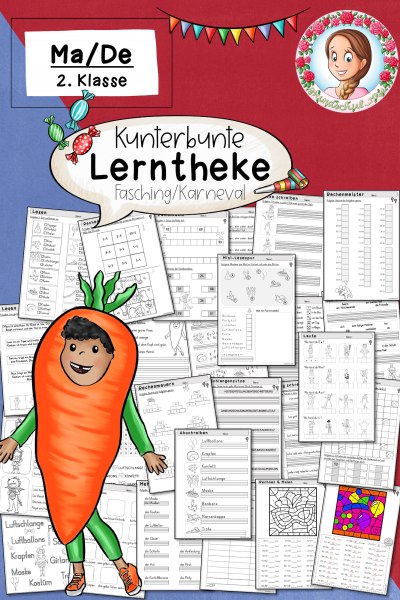 Lerntheke Fasching Klasse 2 Kunterbunte Freiarbeit (771935)