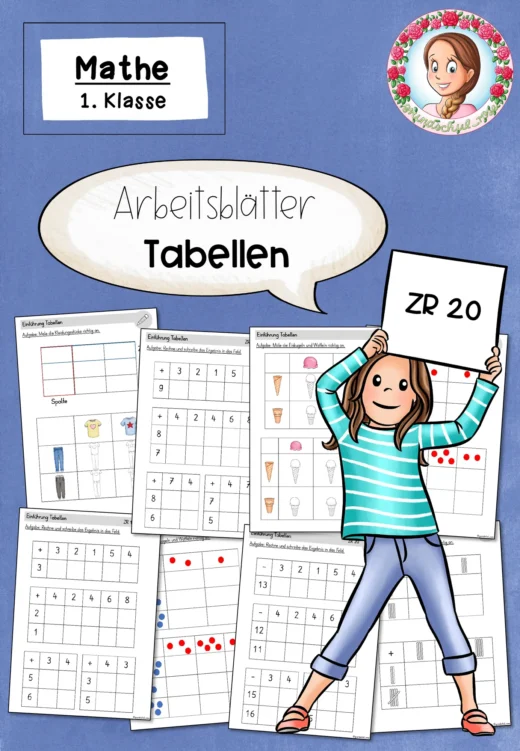 Arbeitsblätter zu den Tabellen (1. Klasse)