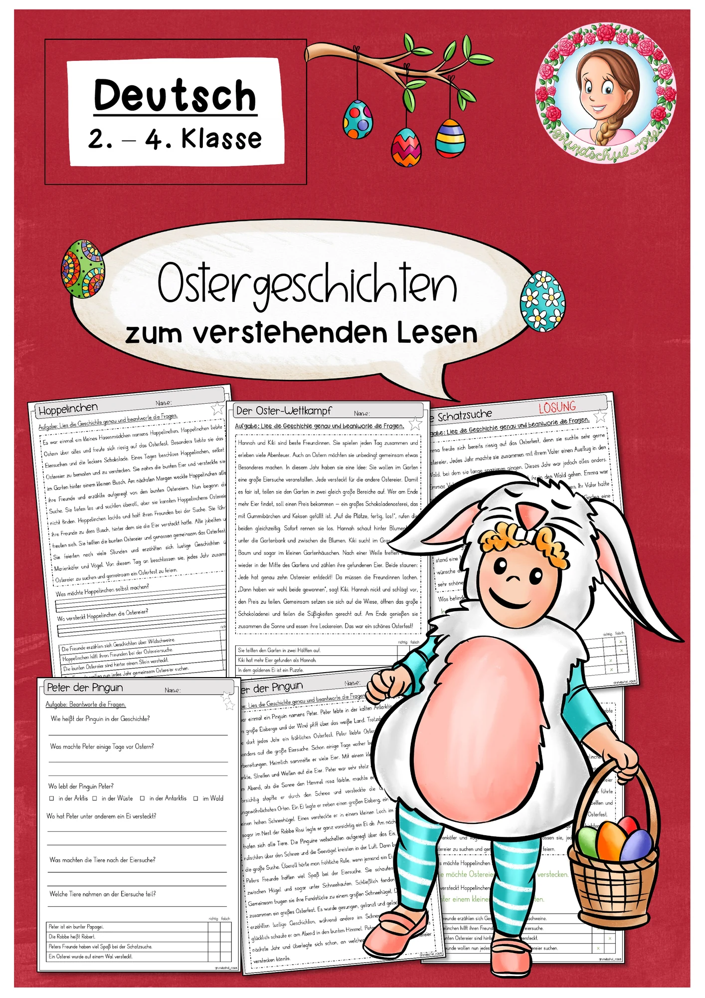 Cover: Verstehendes Lesen Ostern Klasse 2 bis 3 – digitales Unterrichtsmaterial für die Grundschule