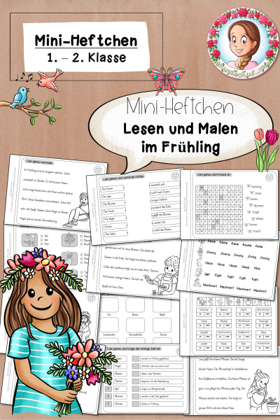 Mini-Heft Frühling Klasse 1 Lesen und Malen (779195)