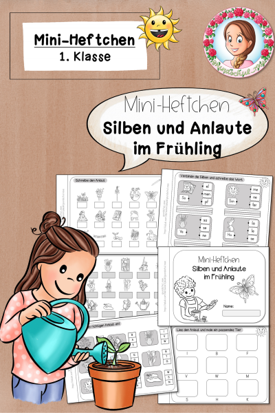 Mini-Heft Frühling Klasse 1 Silben Anlaute (779196)