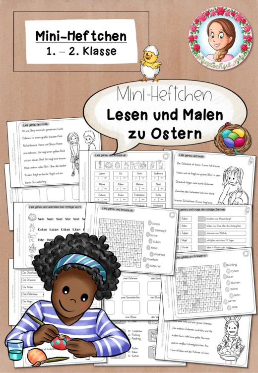 Mini-Heft Ostern Lesen und Malen Klasse 1 bis 2